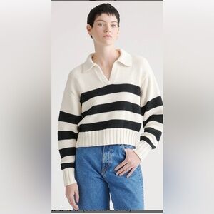 Splendid stripped sweater with collar, never worn, no tags